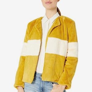 J.O.A. Mustard and Cream Teddy Jacket